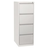 FIRSTLINE VERTICAL FILING CABINET 4 DRAWER W470 X D620 X H1320MM WHITE SATIN