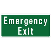 SAFETY SIGN W500 X H235MM EMERGENCY EXIT