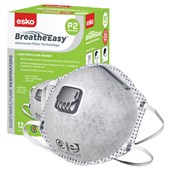 ESKO BREATHE EASY P2 VALVED MASK WITH CARBON FILTER BOX 12