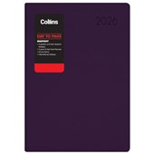 COLLINS DIARY RHAPSODY A41 ROYAL PURPLE DAY TO PAGE EVEN YEAR