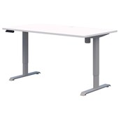ACCENT RAPID ELECTRIC DESK 1500X800MM SILVER FRAME SNOW VELVET TOP