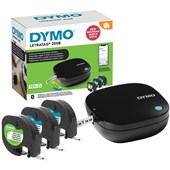 DYMO LETRATAG 200B PORTABLE BLUETOOTH LABEL PRINTER AND TAPE BUNDLE BLACK