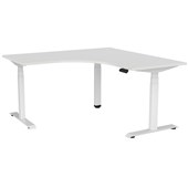 KNIGHT HAVEN 3 COLUMN ELECTRIC WORKSTATION W1500W X W1500 X D700MM WHITE FRAME WHITE TOP