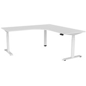 KNIGHT HAVEN 3 COLUMN ELECTRIC WORKSTATION W1800W X W1800 X D700MM WHITE FRAME WHITE TOP