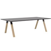 KNIGHT LIGNA BOARDROOM TABLE W3000 X D1200MM BLACK TOP OAK LEGS