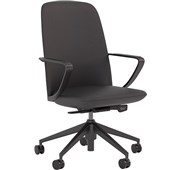 KNIGHT AERO EXECUTIVE MIDBACK CHAIR LEATHER BLACK LEATHER