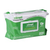 CLINELL UNIVERSAL SANITISING WIPES ALCOHOL FREE PACK 200