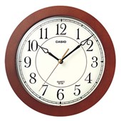CASIO ROUND WALL CLOCK 260MM BROWN FRAME