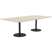 KNIGHT POLO BOARDROOM TABLE W2400 X D1200 BLACK FRAME NORDIC MAPLE TOP