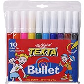 TEXTA COLOURING MARKER BULLET 10MM ASSORTED WALLET 10