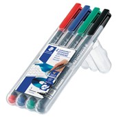 STAEDTLER 310 LUMOCOLOR CDDVD PERMANENT MARKER 04MM ASSORTED PACK 4