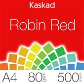 KASKAD COLOURED PAPER A4 80GSM ROBIN RED PACK 500 SHEETS