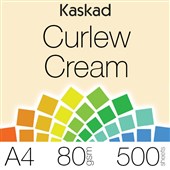 KASKAD COLOURED PAPER A4 80GSM CURLEW CREAM PACK 500 SHEETS