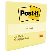 POSTIT 654 ORIGINAL NOTES 76 X 76MM 100 SHEETS YELLOW