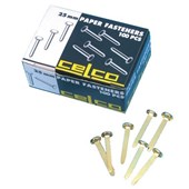 CELCO PAPER FASTENER 25MM BRASS BOX 100