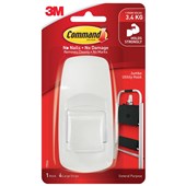 COMMAND ADHESIVE JUMBO HOOK WHITE PACK 1 HOOK AND 4 STRIPS