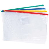 FM DOCUMENT WALLET DATA WALLET PVC A4 ZIPPED CLEAR