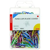 ESSELTE COLOURED PAPER CLIP SMALL 28MM ASSORTED PACK 200
