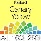 KASKAD COLOURED PAPER A4 160GSM CANARY YELLOW PACK 250