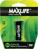 MAXLIFE BATTERY ALKALINE 9 VOLT