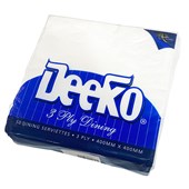 PAPER NAPKIN DEEKO 3 PLY WHITE PKT50