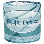 PACIFIC D2400 DELUXE TOILET TISSUE INDIVIDUALLY WRAPPED 2 PLY W100MM X L114M 400 SHEETS PER ROLL CTN 48