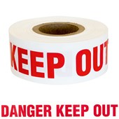 ESKO WARNING TAPE FOR BARRIER W75MM X L250M DANGER KEEP OUT RED AND WHITE