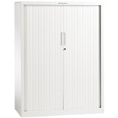 PRECISION SMARTSTORE G4 TAMBOUR 4 LEVEL W900 X D460 X H1200MM WHITE SATIN WITH WHITE SATIN PVC SLATS