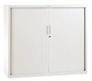 PRECISION SMARTSTORE G4 TAMBOUR 3 LEVEL W1200 X D460 X H1000MM WHITE SATIN WITH WHITE SATIN PVC SLATS