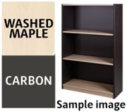 ZEALAND BOOKCASE 1 SHELF W800 X D300 X H800MM CARBON AND WASHED MAPLE