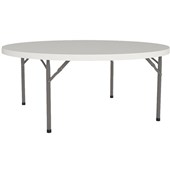 LIFE FOLDING TABLE ROUND 1 PIECE W1800 X H740MM WHITE