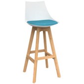 KNIGHT LUNA BAR STOOL WHITE OAK BASE ICE BLUE