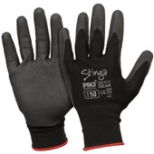 PROSENSE STINGA NPF SAFETY GLOVES PVC FOAM PALM ON NYLON LINER SIZE 10 PAIR BLACK