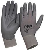 PROSENSE PROLITE PUN SAFETY GLOVES PU PALM ON NYLON LINER SIZE 8 PAIR GREY