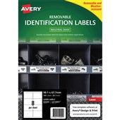 AVERY 959209 REMOVABLE HEAVYDUTY LABELS 991 X 677MM WHITE PACK 20