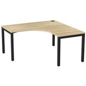 KNIGHT CUBIT WORKSTATION W1500 X W1500 X D700 X H730MM BLACK FRAME ATLANTIC OAK TOP