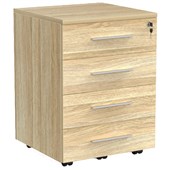 KNIGHT CUBIT MOBILE 4 DRAWER LOCKABLE W466 X D460 X H640MM ATLANTIC OAK