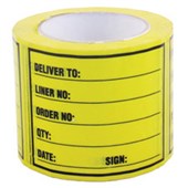 SELLOTAPE RIPALABEL MESSAGE LABEL DELIVER TO W96MM X L125MM BLACK ON YELLOW ROLL 400