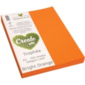 TROPHEE COLOURED PAPER A4 160GSM BRIGHT ORANGE PACK 100