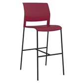 KNIGHT GAME BARSTOOL BLACK FRAME RED