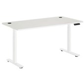 PULSE HEIGHT ADJUSTABLE DESK ELECTRIC DOUBLE MOTOR 3 STAGE W1500 X D750 X H6301280MM WHITE FRAME WHITE TOP