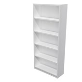 ZEALAND COMMERCIAL BOOKCASE 5 TIER W800 X D300 X H1800MM WHITE