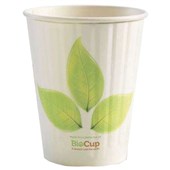 BIOPAK BIOCUP DISPOSABLE CUP DOUBLE WALL COMPOSTABLE 255ML8OZ LEAF PACK 50