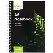 ICON SPIRAL NOTEBOOK A5 SOFT COVER 120 PAGE 70 RECYCLED