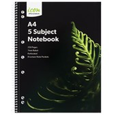 ICON SPIRAL 5 SUBJECT NOTEBOOK A4 SOFT COVER 250 PAGE