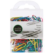 DIXON PAPER CLIP 31MM ASSORTED PACK 150