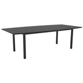 KNIGHT CUBIT BOARDROOM TABLE W2400 X D1200 X H730MM BLACK FRAME BLACK TOP