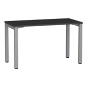 KNIGHT CUBIT DESK W1200 X D600 X H730MM SILVER FRAME BLACK TOP