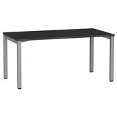 KNIGHT CUBIT DESK W1500 X D800 X H730MM SILVER FRAME BLACK TOP