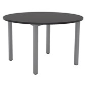 KNIGHT CUBIT MEETING TABLE ROUND D1200 X H730MM SILVER FRAME BLACK TOP